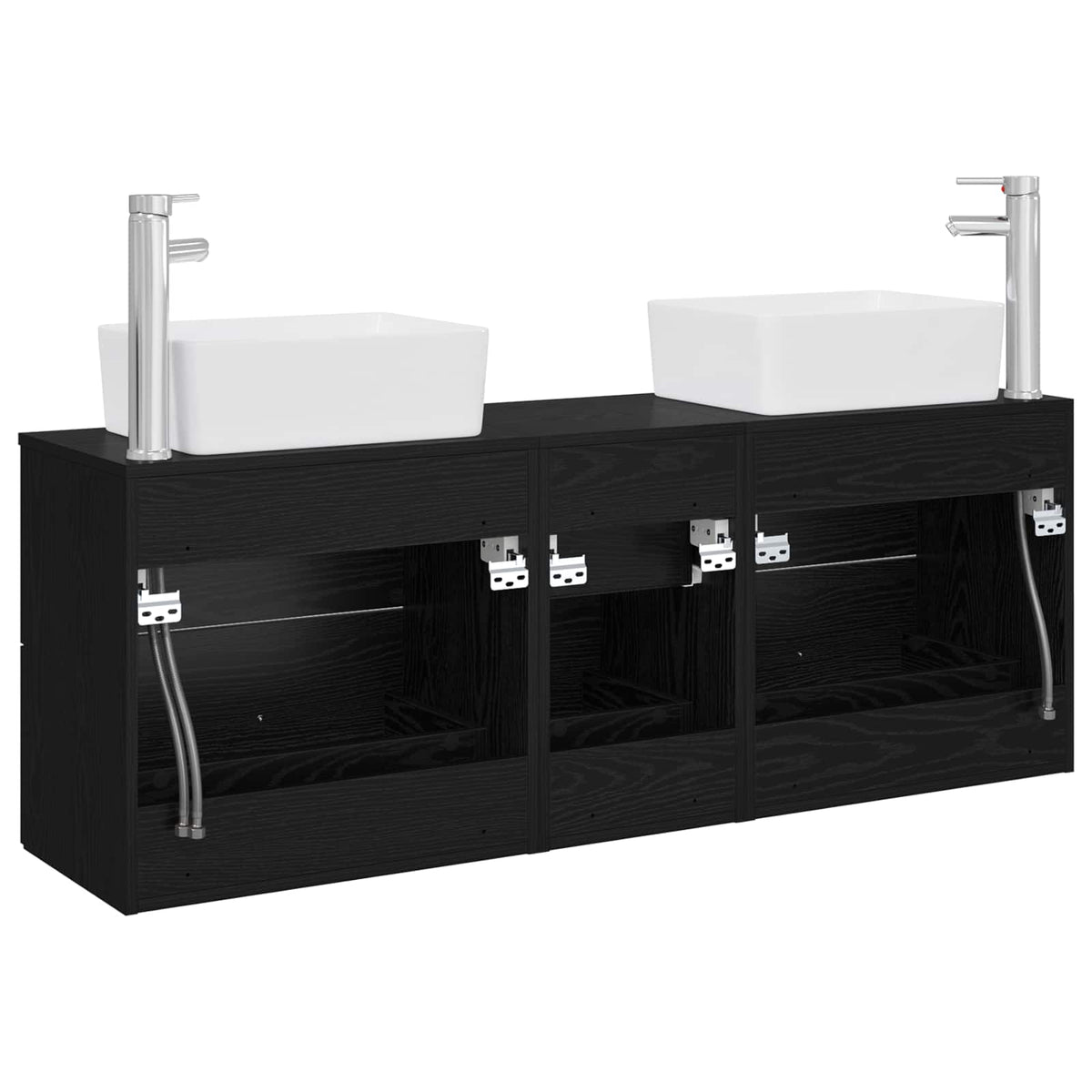 vidaXL Badkamerkastenset 3 st Wit 53 x 34,5 x 63 cm Bewerkt hout