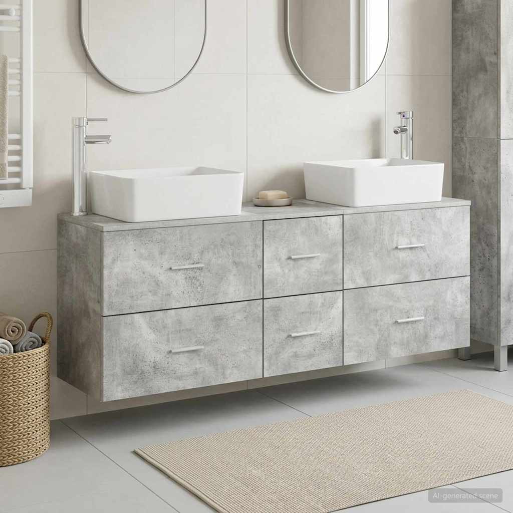 vidaXL Badkamerkastenset 3 st Wit 53 x 34,5 x 63 cm Bewerkt hout