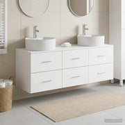 vidaXL Badkamerkastenset 3 st Wit 62,5 x 44,5 x 50 cm Bewerkt hout
