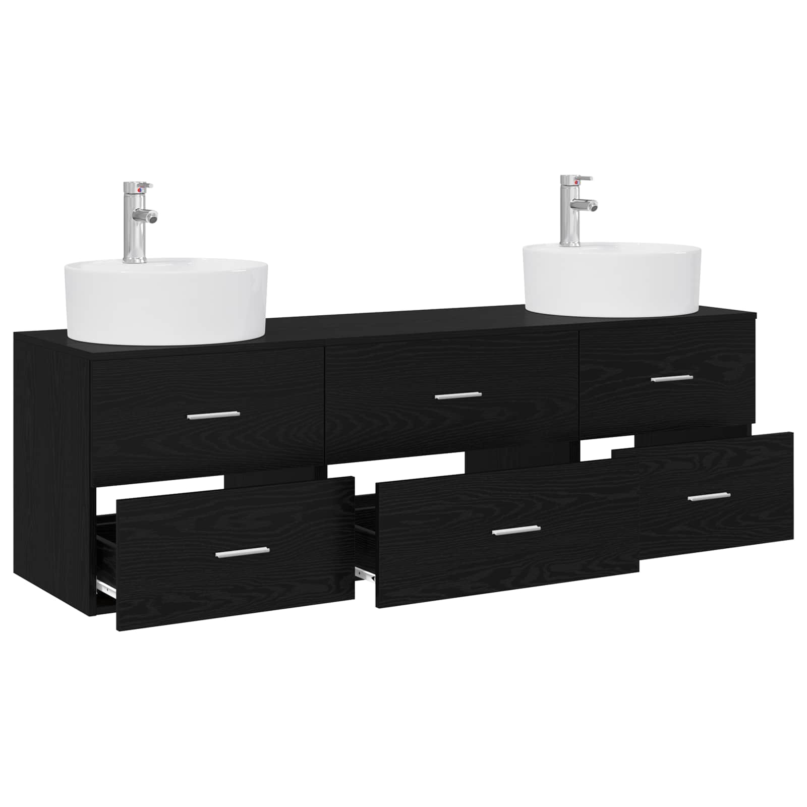 vidaXL Badkamerkastenset 3 st Wit 62,5 x 44,5 x 50 cm Bewerkt hout