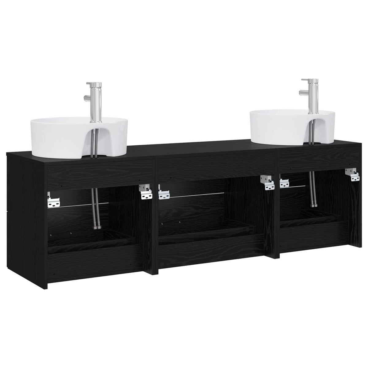vidaXL Badkamerkastenset 3 st Wit 62,5 x 44,5 x 50 cm Bewerkt hout