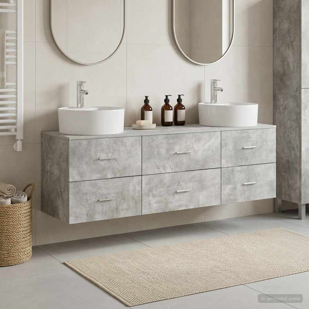 vidaXL Badkamerkastenset 3 st Wit 62,5 x 44,5 x 50 cm Bewerkt hout