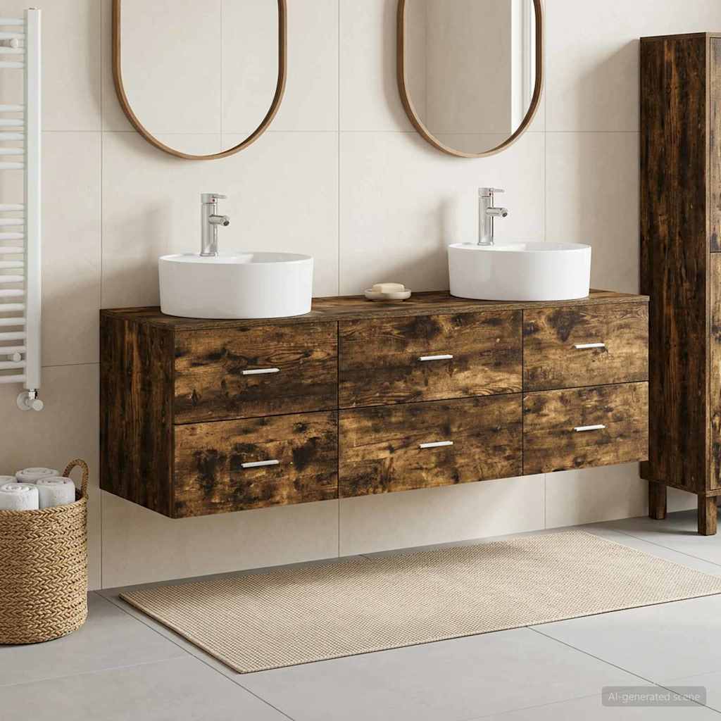 vidaXL Badkamerkastenset 3 st Wit 62,5 x 44,5 x 50 cm Bewerkt hout