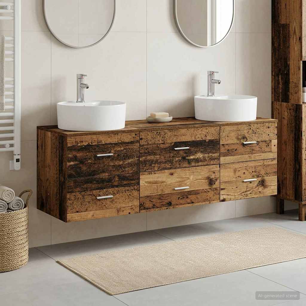 vidaXL Badkamerkastenset 3 st Wit 62,5 x 44,5 x 50 cm Bewerkt hout