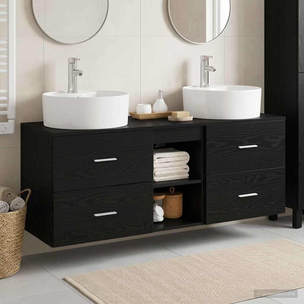 vidaXL Badkamerkastenset 3 st Wit 49,5 x 44,5 x 65 cm Bewerkt hout