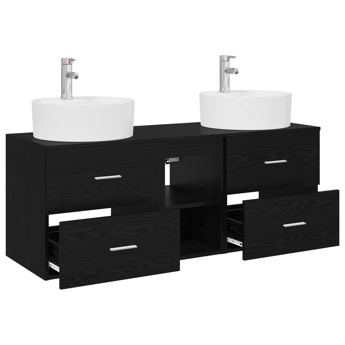 vidaXL Badkamerkastenset 3 st Wit 49,5 x 44,5 x 65 cm Bewerkt hout