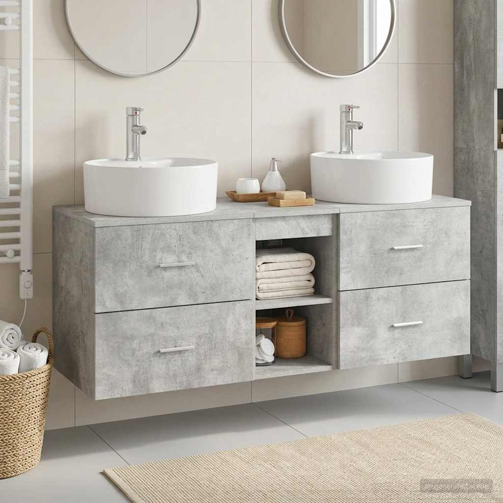 vidaXL Badkamerkastenset 3 st Wit 49,5 x 44,5 x 65 cm Bewerkt hout