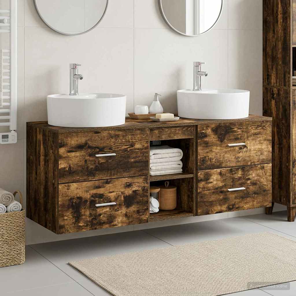 vidaXL Badkamerkastenset 3 st Wit 49,5 x 44,5 x 65 cm Bewerkt hout
