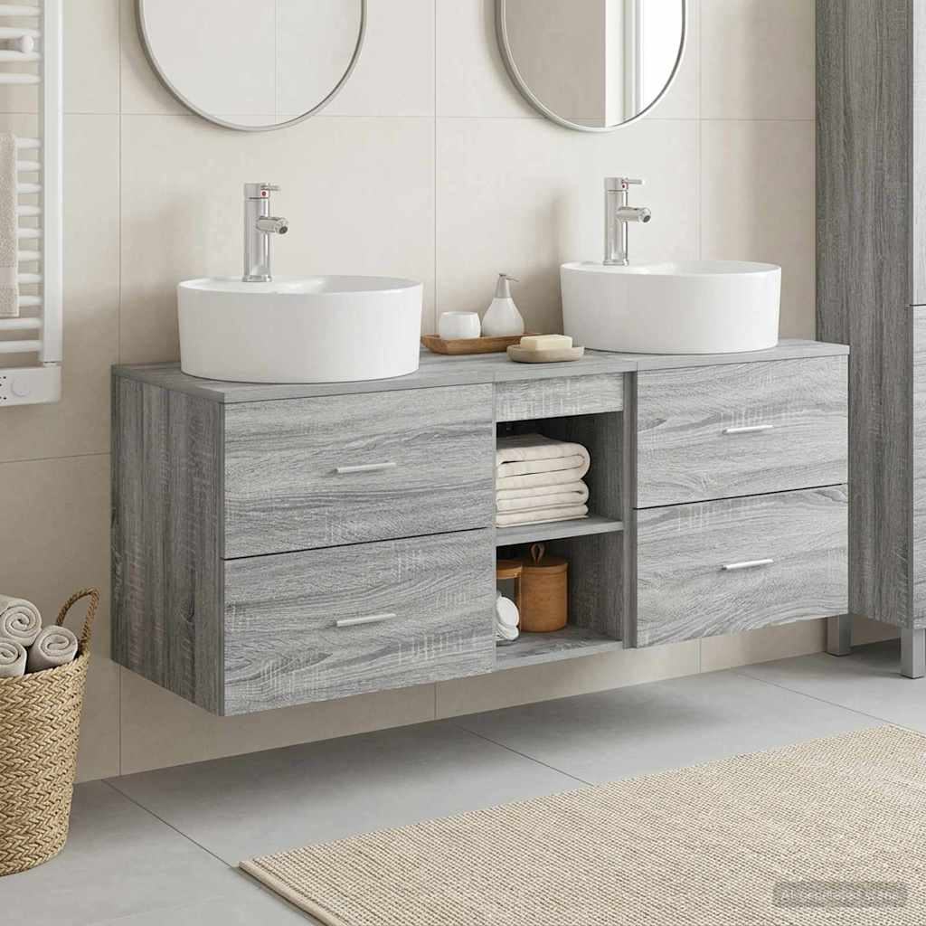 vidaXL Badkamerkastenset 3 st Wit 49,5 x 44,5 x 65 cm Bewerkt hout