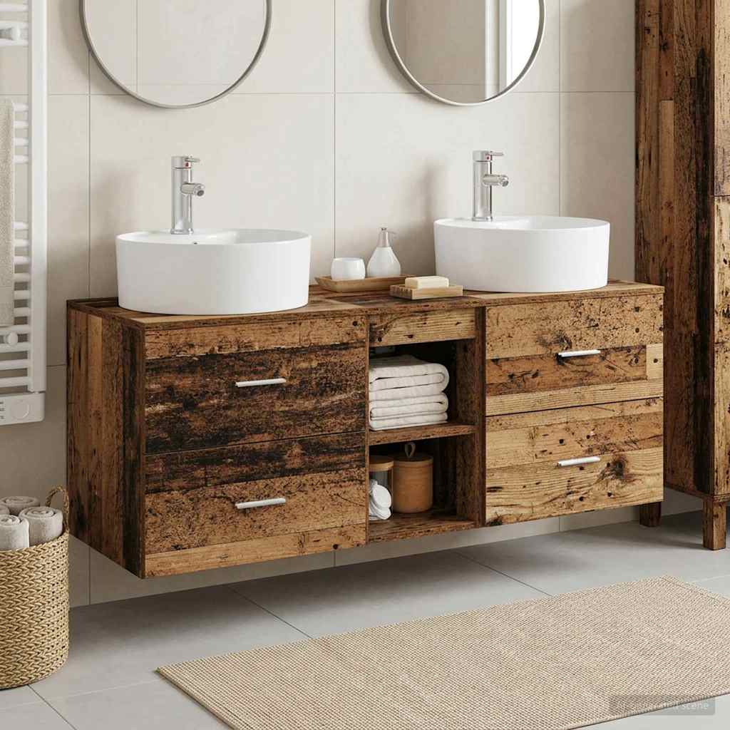 vidaXL Badkamerkastenset 3 st Wit 49,5 x 44,5 x 65 cm Bewerkt hout