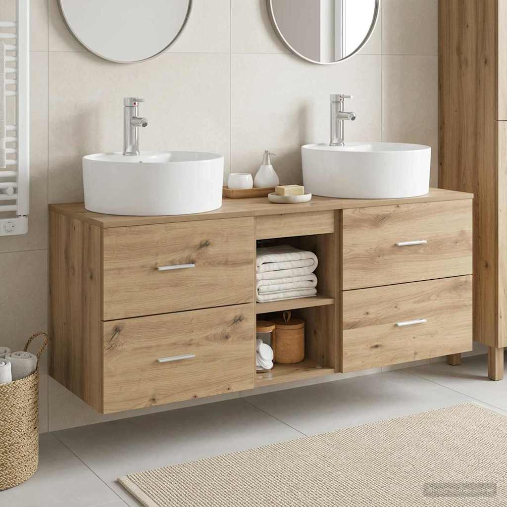 vidaXL Badkamerkastenset 3 st Wit 49,5 x 44,5 x 65 cm Bewerkt hout