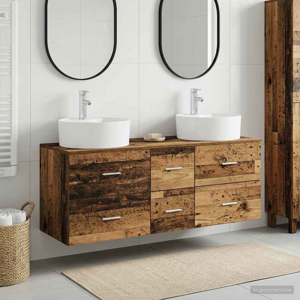 vidaXL Badkamermeubelset 3 st Wit 49,5 x 44,5 x 65 cm Bewerkt hout