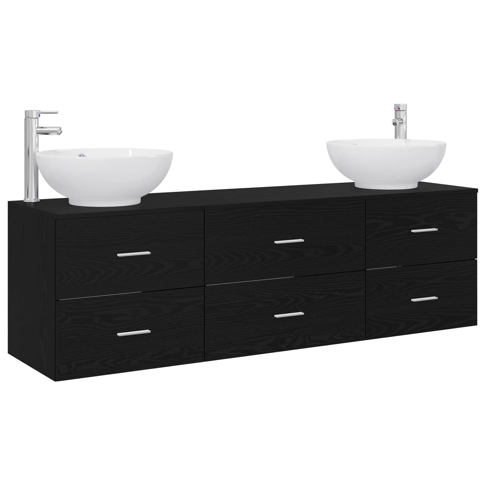 vidaXL Badkamermeubelset 3 st Wit 49,5 x 44,5 x 65 cm Bewerkt hout