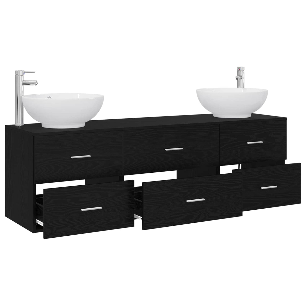 vidaXL Badkamermeubelset 3 st Wit 49,5 x 44,5 x 65 cm Bewerkt hout