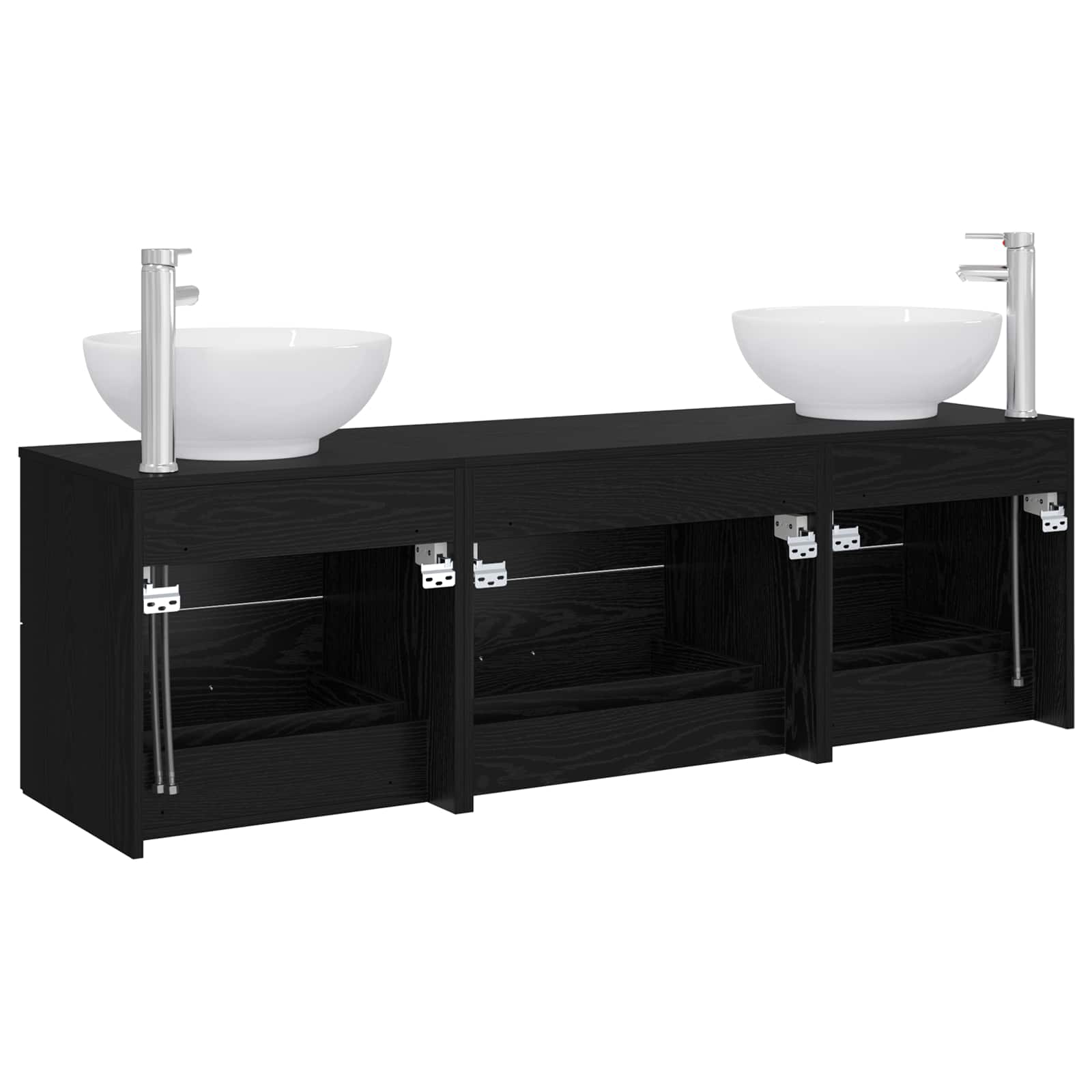 vidaXL Badkamermeubelset 3 st Wit 49,5 x 44,5 x 65 cm Bewerkt hout