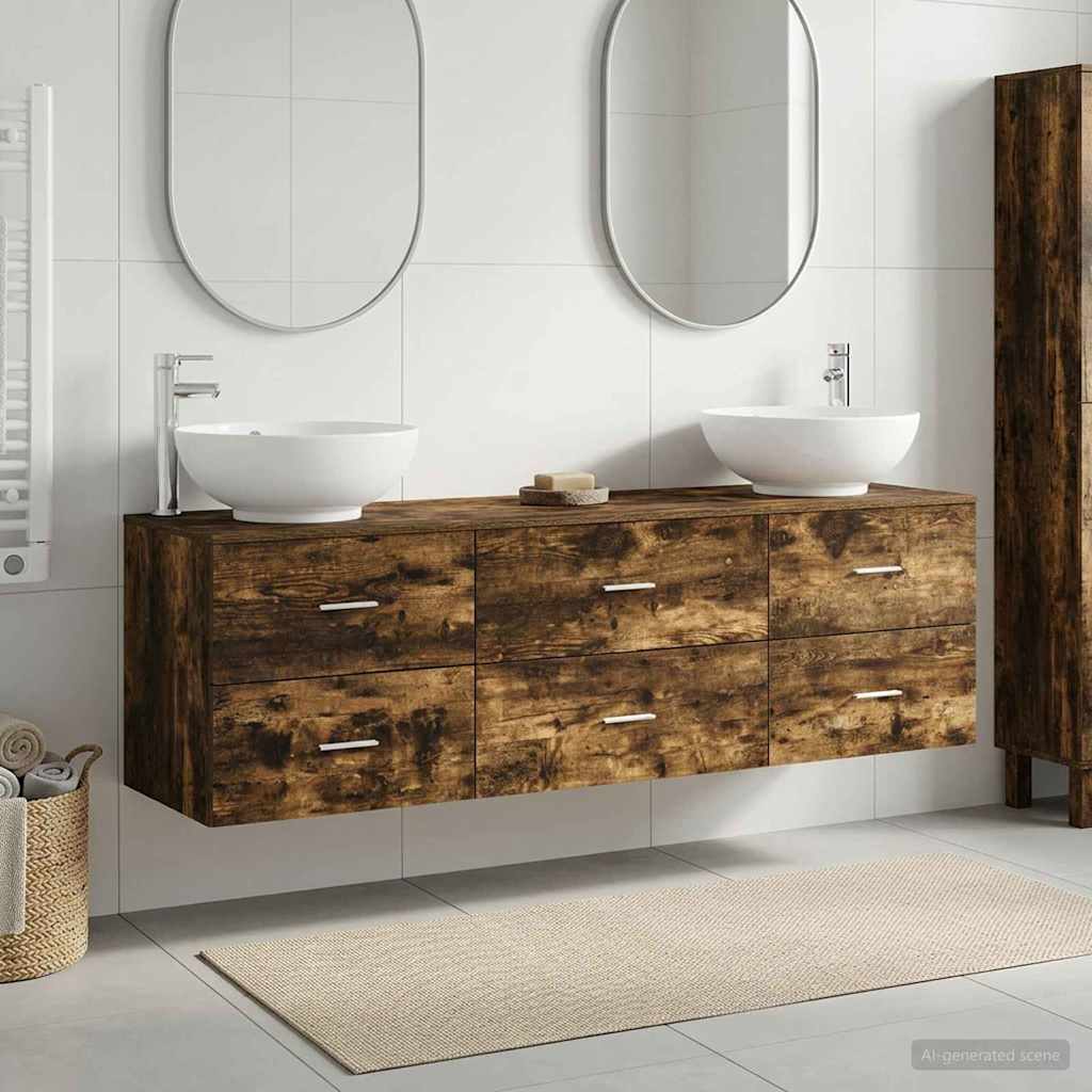 vidaXL Badkamermeubelset 3 st Wit 49,5 x 44,5 x 65 cm Bewerkt hout