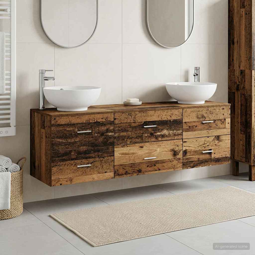 vidaXL Badkamermeubelset 3 st Wit 49,5 x 44,5 x 65 cm Bewerkt hout