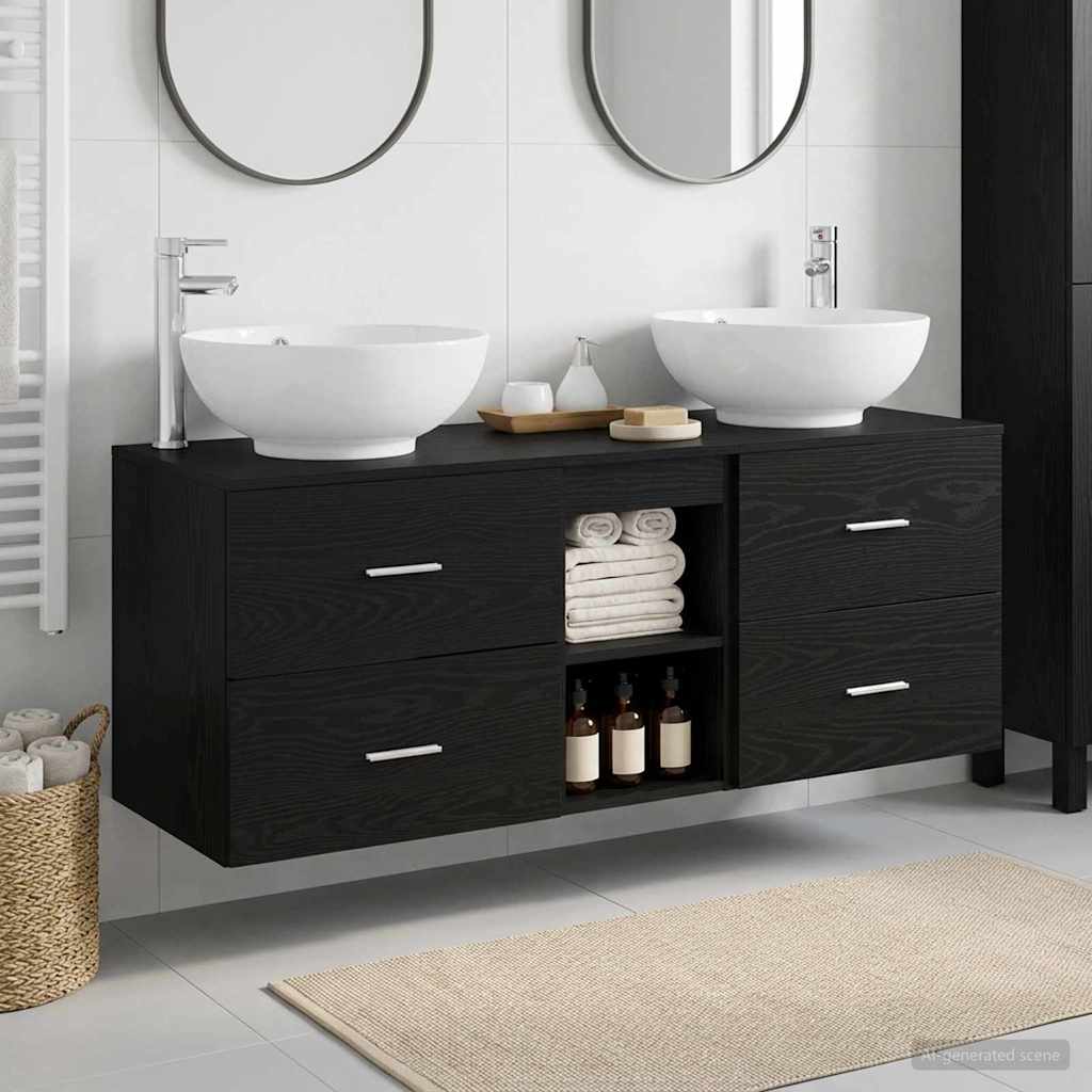 vidaXL Badkamermeubelset 3 st Wit 49,5 x 44,5 x 65 cm Bewerkt hout