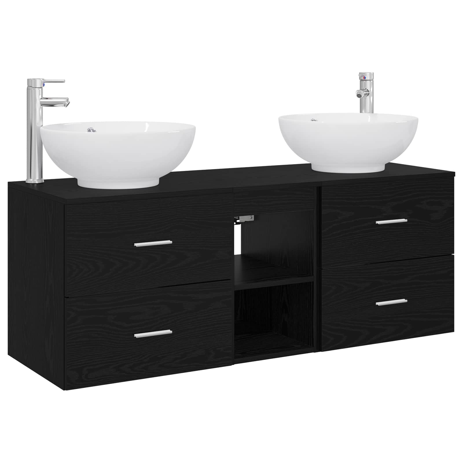 vidaXL Badkamermeubelset 3 st Wit 49,5 x 44,5 x 65 cm Bewerkt hout