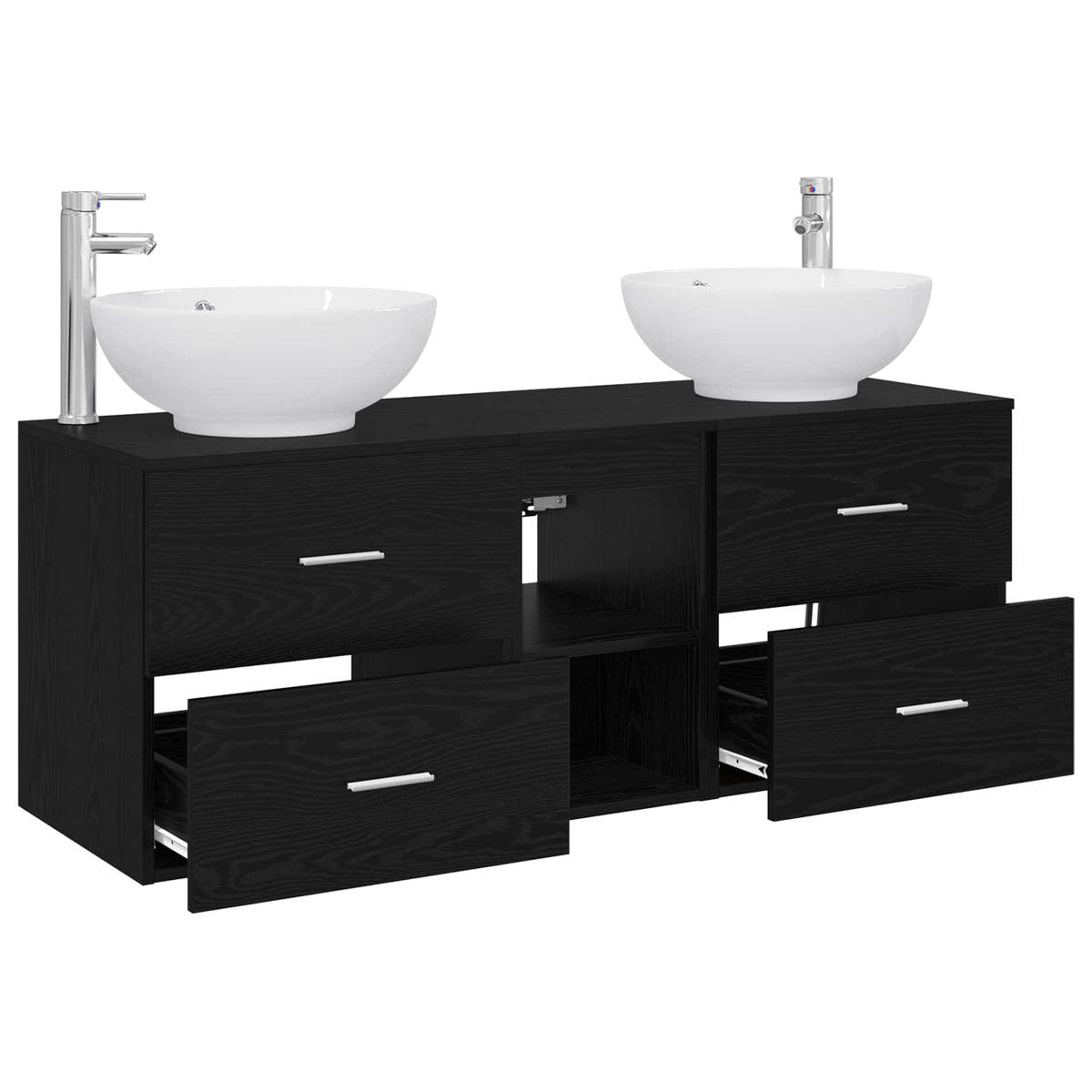 vidaXL Badkamermeubelset 3 st Wit 49,5 x 44,5 x 65 cm Bewerkt hout