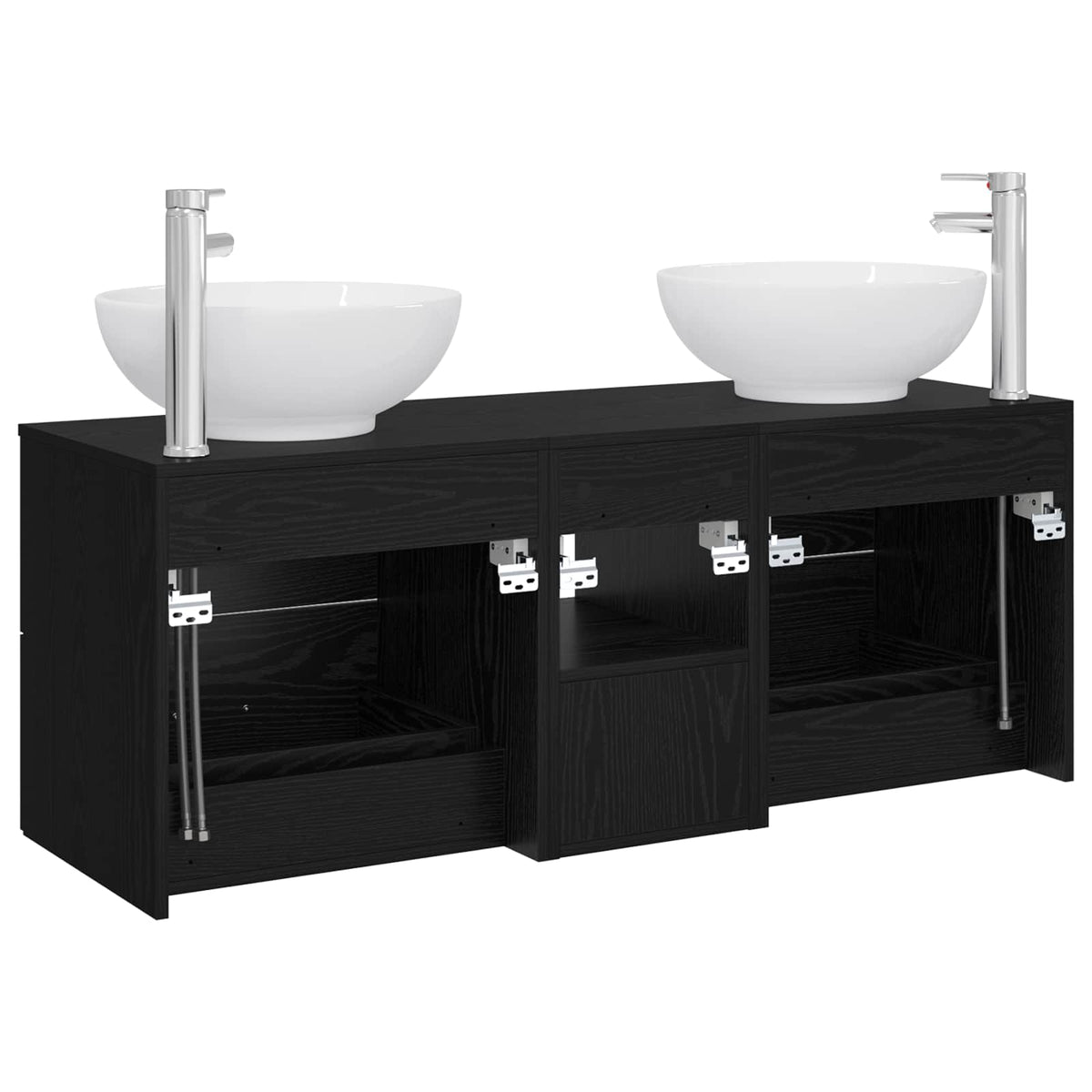 vidaXL Badkamermeubelset 3 st Wit 49,5 x 44,5 x 65 cm Bewerkt hout