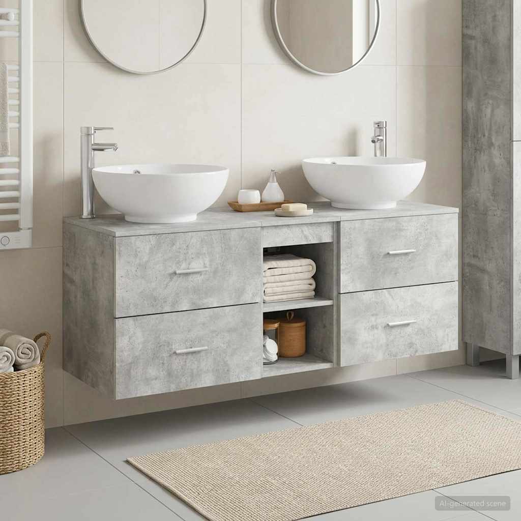 vidaXL Badkamermeubelset 3 st Wit 49,5 x 44,5 x 65 cm Bewerkt hout