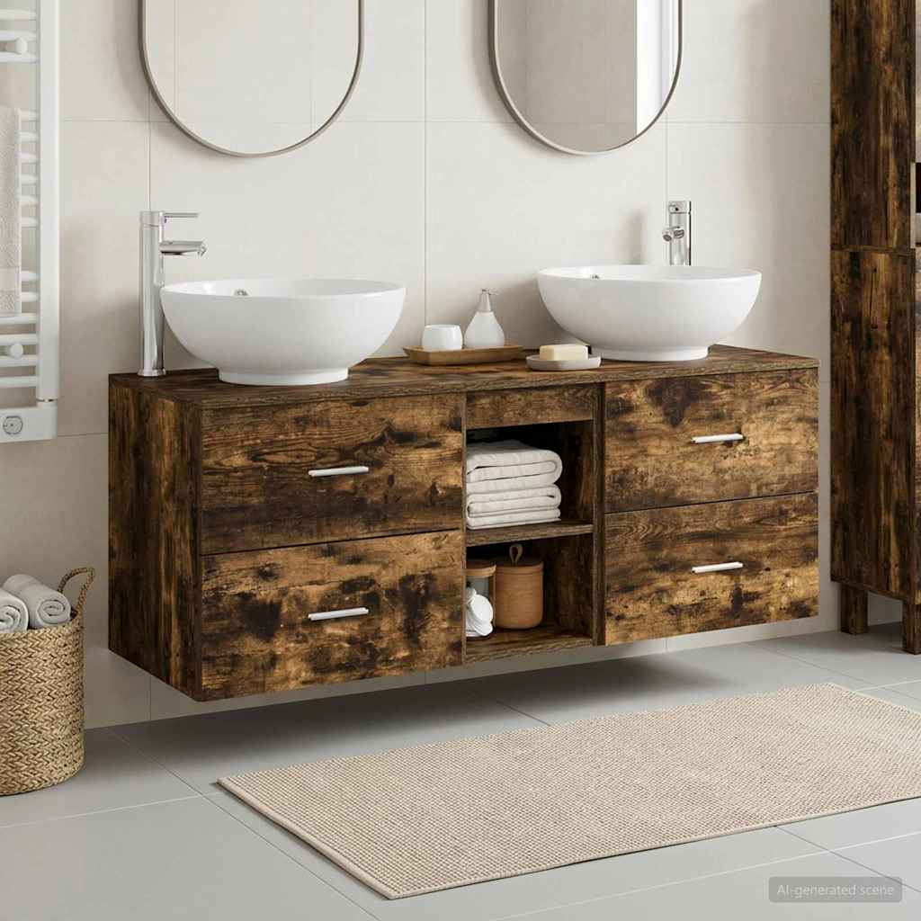 vidaXL Badkamermeubelset 3 st Wit 49,5 x 44,5 x 65 cm Bewerkt hout