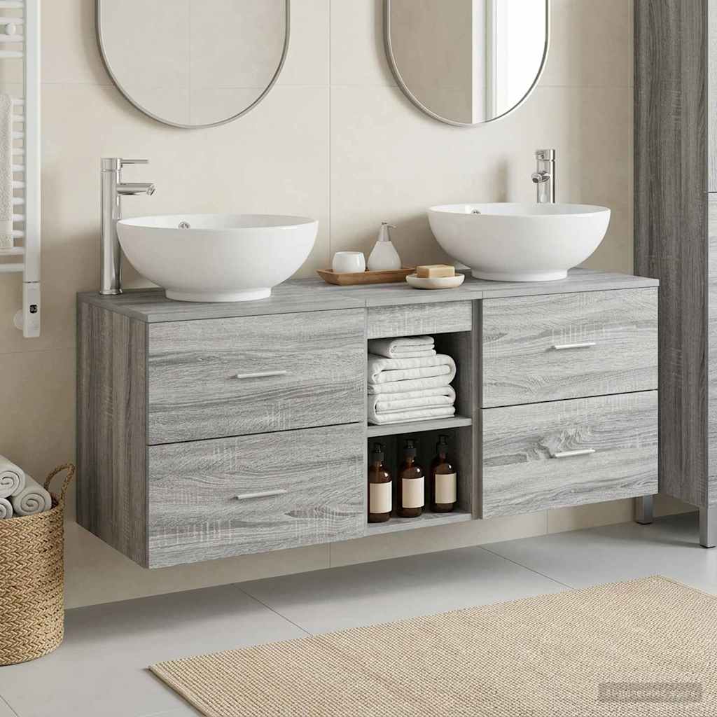 vidaXL Badkamermeubelset 3 st Wit 49,5 x 44,5 x 65 cm Bewerkt hout