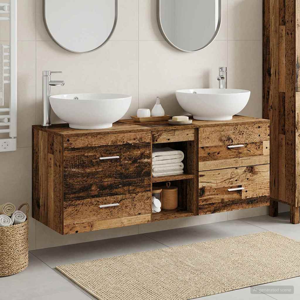 vidaXL Badkamermeubelset 3 st Wit 49,5 x 44,5 x 65 cm Bewerkt hout