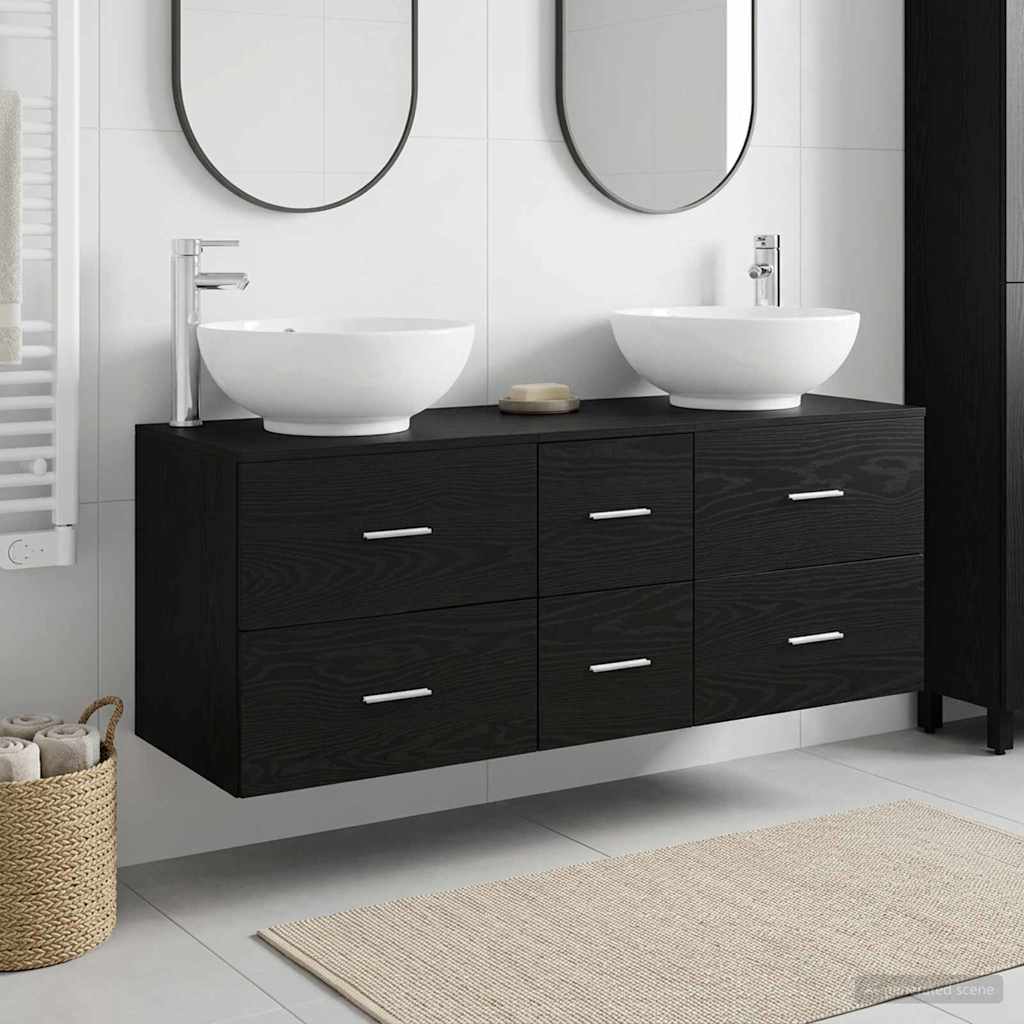 vidaXL Badkamermeubelset 3 st Wit 49,5 x 44,5 x 65 cm Bewerkt hout