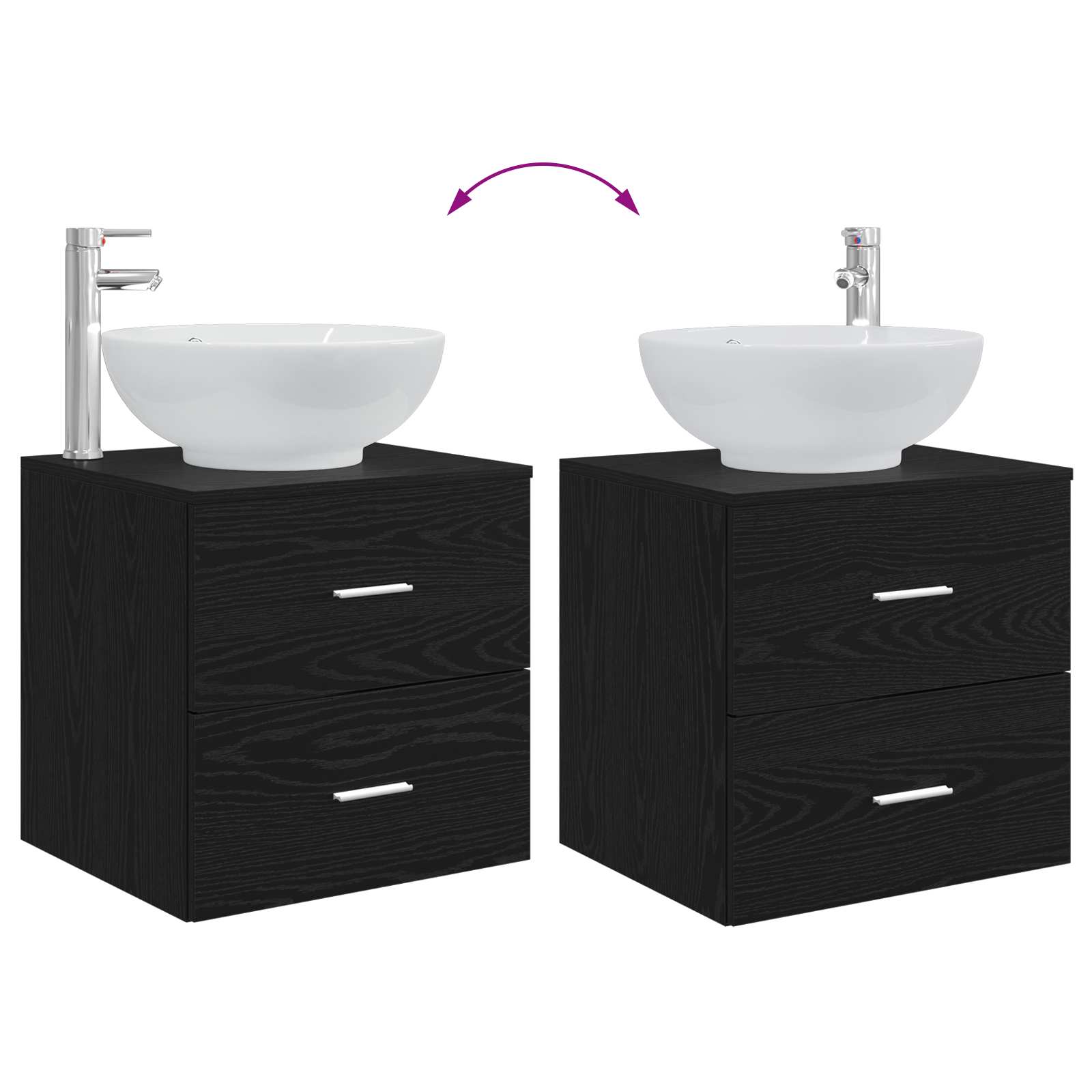 vidaXL Badkamermeubelset 3 st Wit 49,5 x 44,5 x 65 cm Bewerkt hout