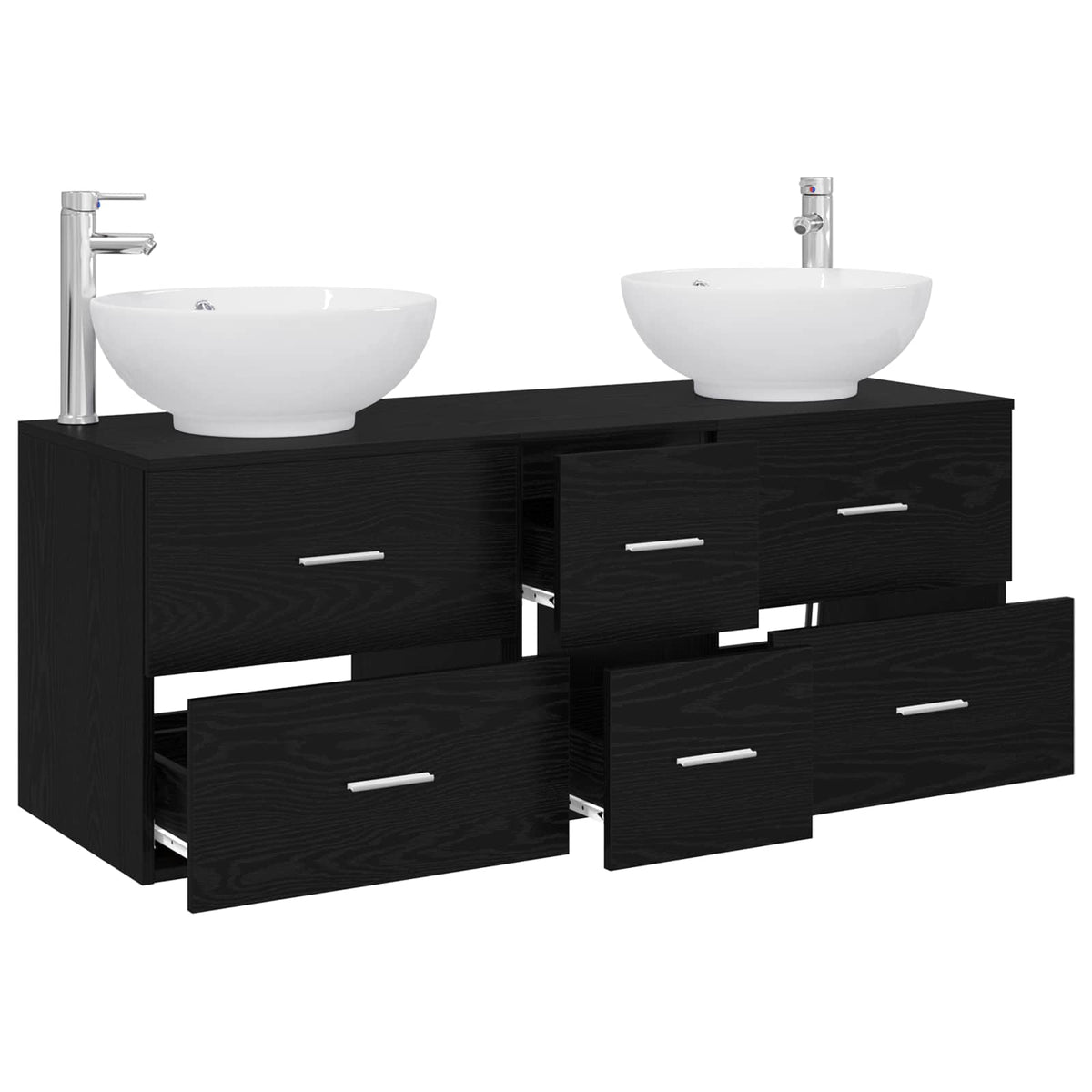 vidaXL Badkamermeubelset 3 st Wit 49,5 x 44,5 x 65 cm Bewerkt hout