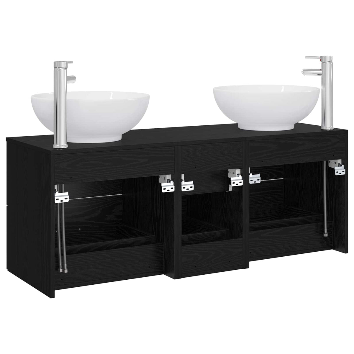 vidaXL Badkamermeubelset 3 st Wit 49,5 x 44,5 x 65 cm Bewerkt hout