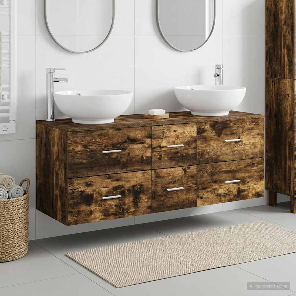 vidaXL Badkamermeubelset 3 st Wit 49,5 x 44,5 x 65 cm Bewerkt hout