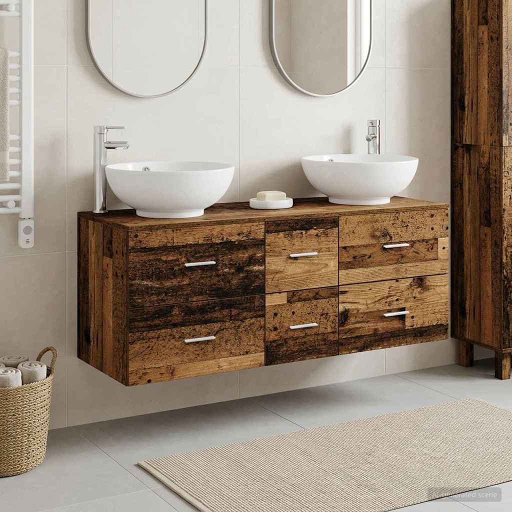 vidaXL Badkamermeubelset 3 st Wit 49,5 x 44,5 x 65 cm Bewerkt hout