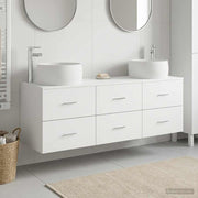 vidaXL Badkamermeubelset 3 st Wit 49,5 x 44,5 x 66 cm Bewerkt hout