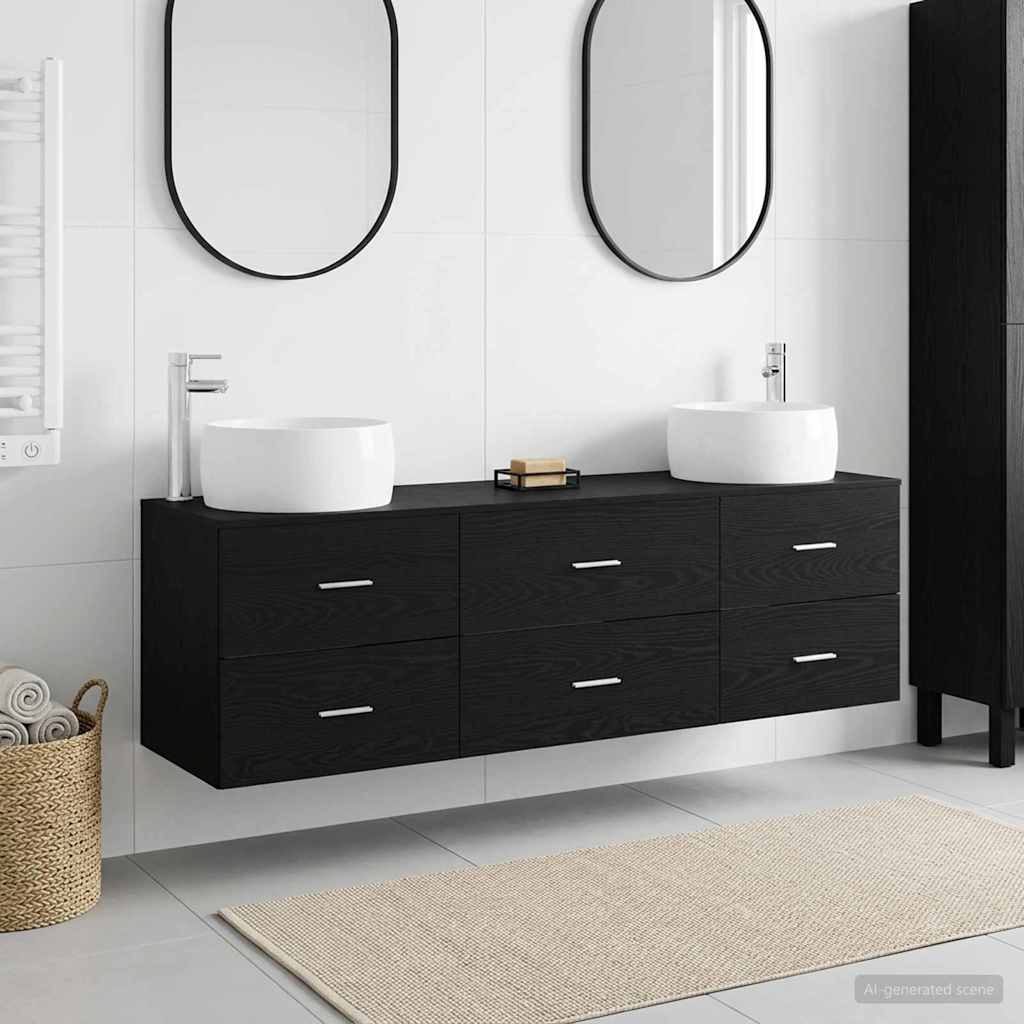 vidaXL Badkamermeubelset 3 st Wit 49,5 x 44,5 x 66 cm Bewerkt hout