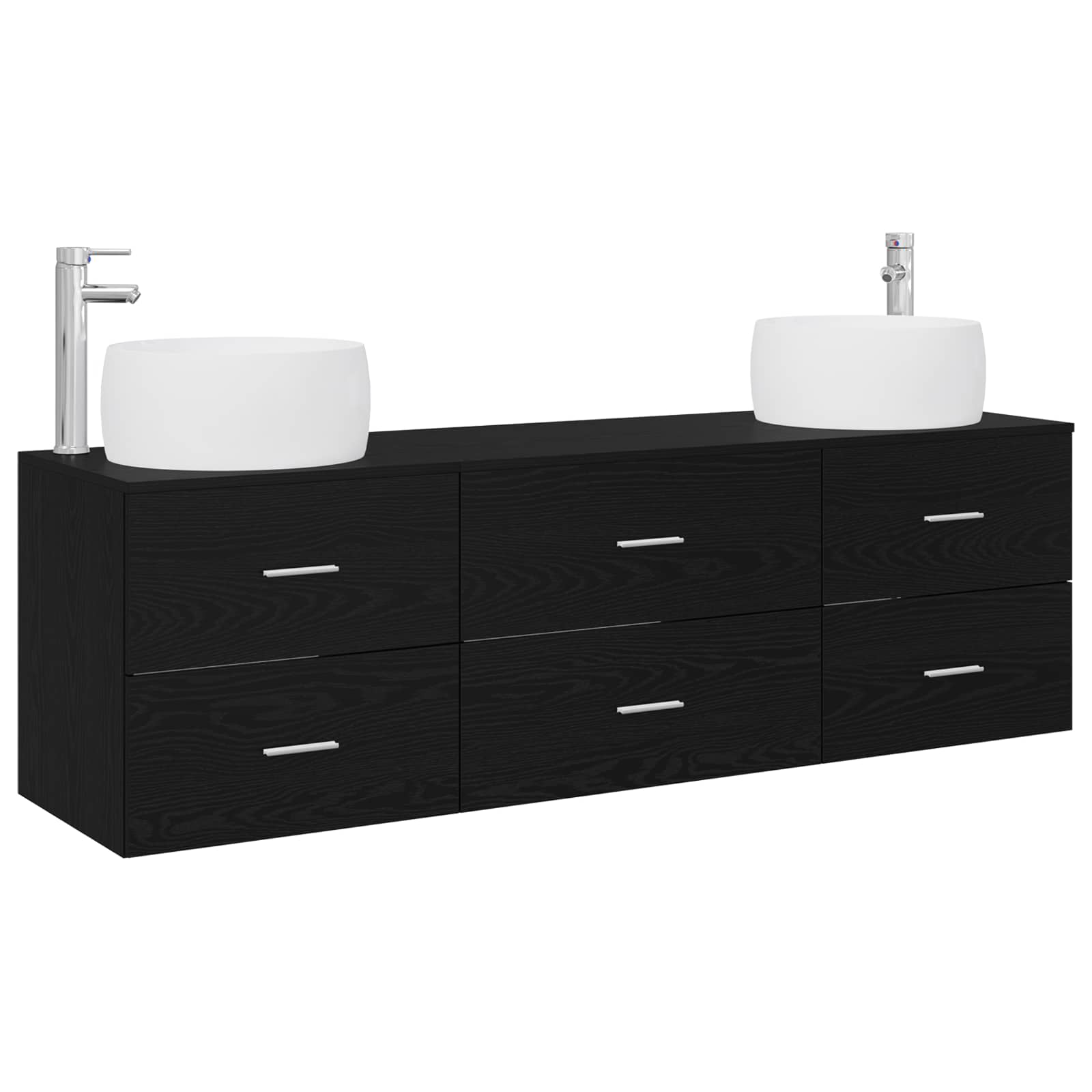 vidaXL Badkamermeubelset 3 st Wit 49,5 x 44,5 x 66 cm Bewerkt hout