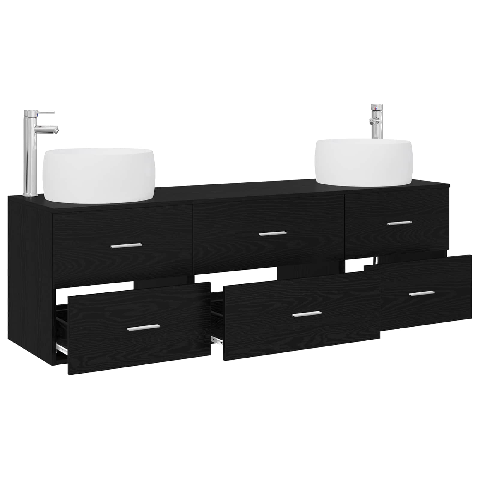 vidaXL Badkamermeubelset 3 st Wit 49,5 x 44,5 x 66 cm Bewerkt hout