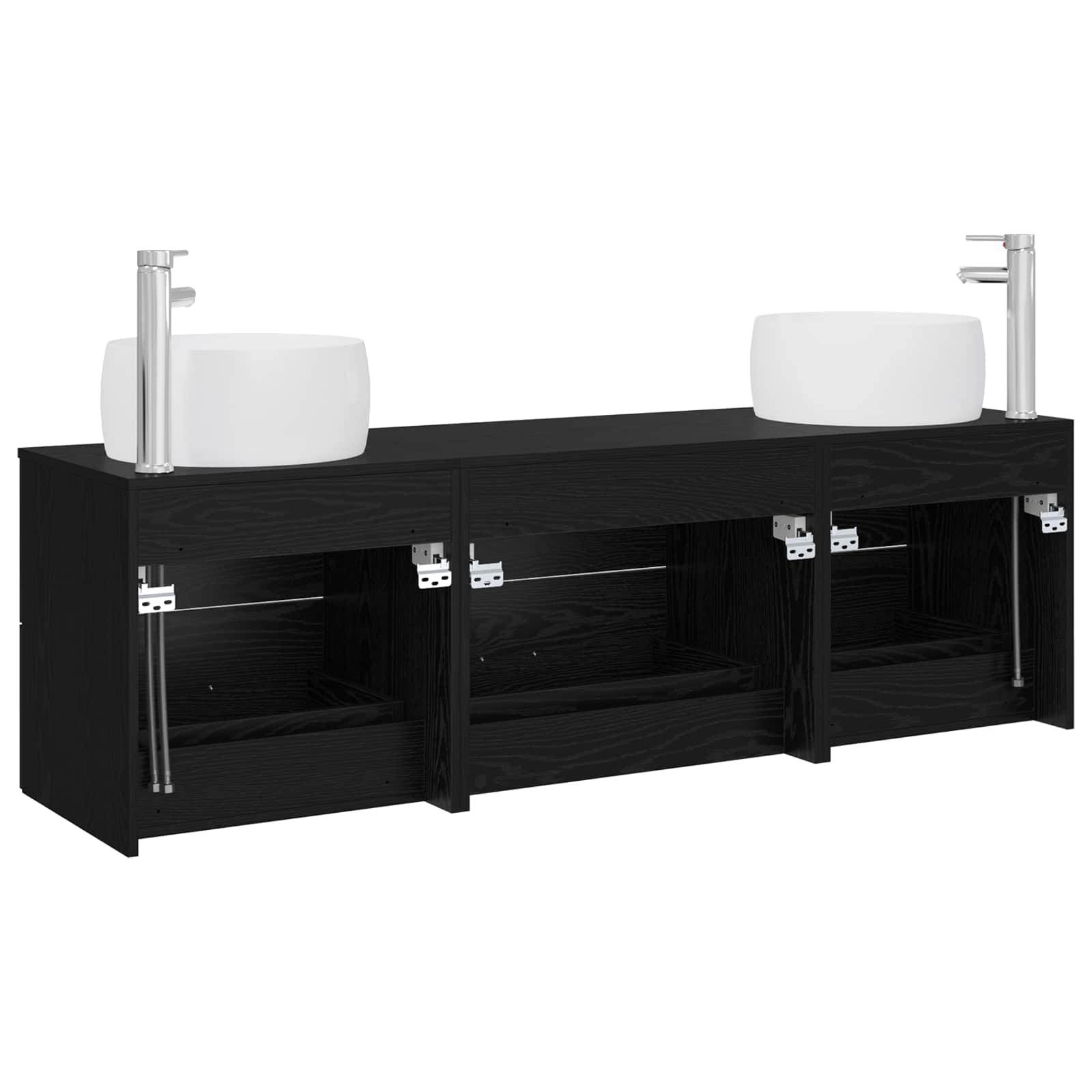 vidaXL Badkamermeubelset 3 st Wit 49,5 x 44,5 x 66 cm Bewerkt hout