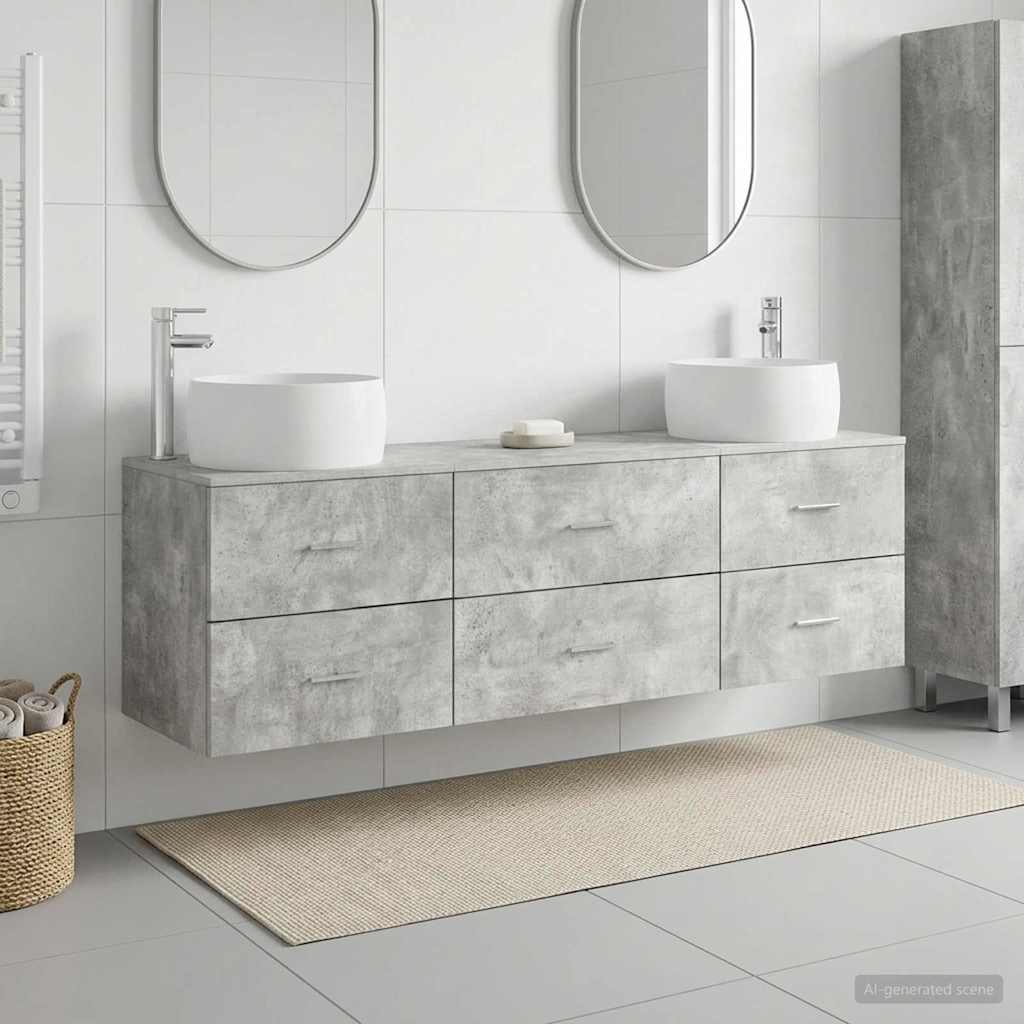 vidaXL Badkamermeubelset 3 st Wit 49,5 x 44,5 x 66 cm Bewerkt hout
