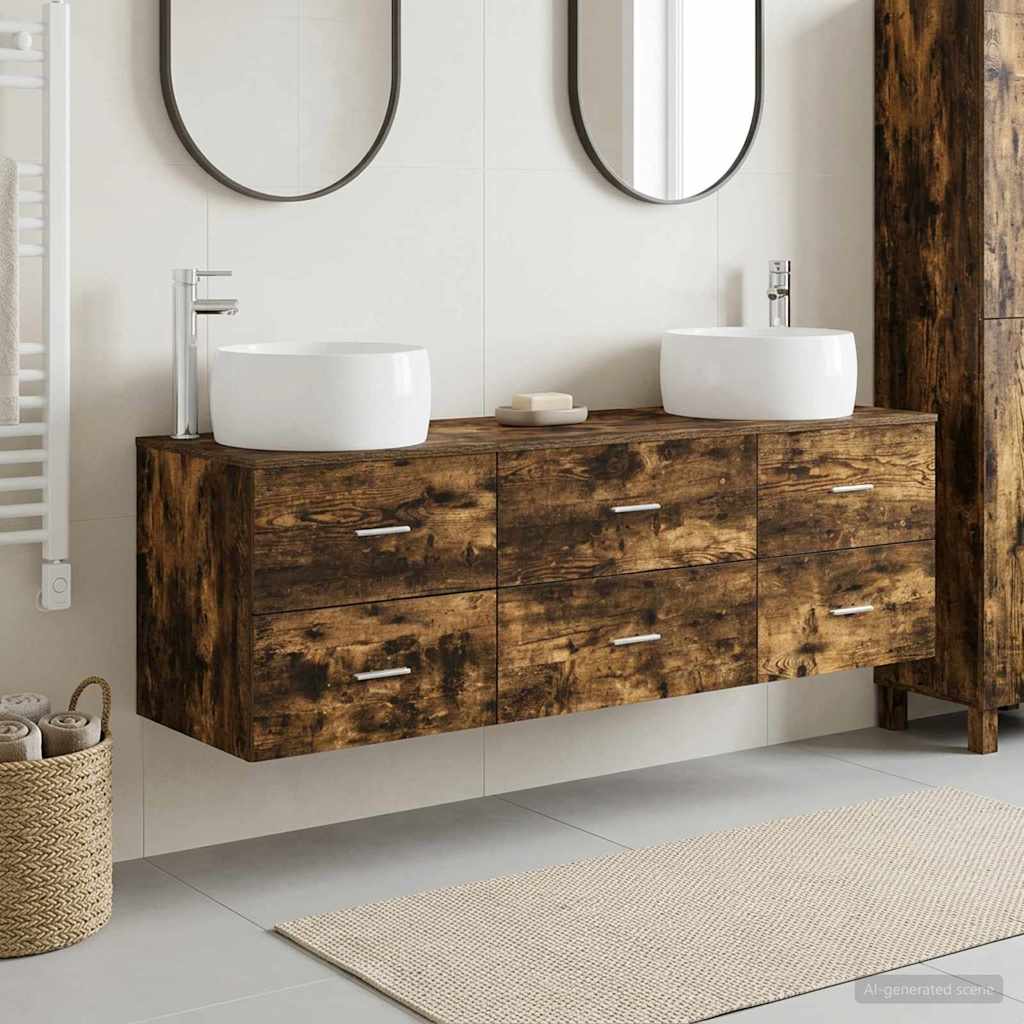 vidaXL Badkamermeubelset 3 st Wit 49,5 x 44,5 x 66 cm Bewerkt hout