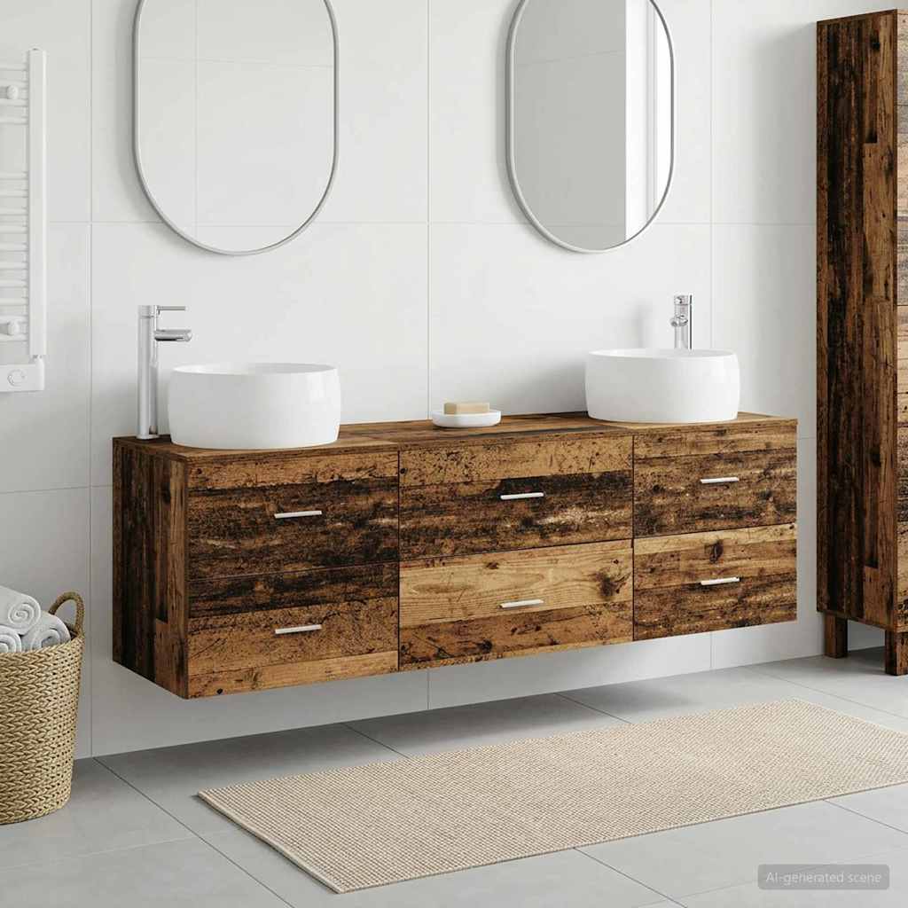 vidaXL Badkamermeubelset 3 st Wit 49,5 x 44,5 x 66 cm Bewerkt hout