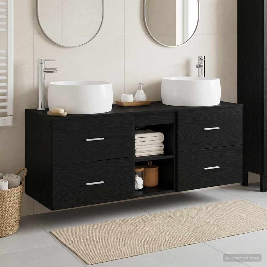 vidaXL Badkamermeubelset 3 st Wit 49,5 x 44,5 x 66 cm Bewerkt hout