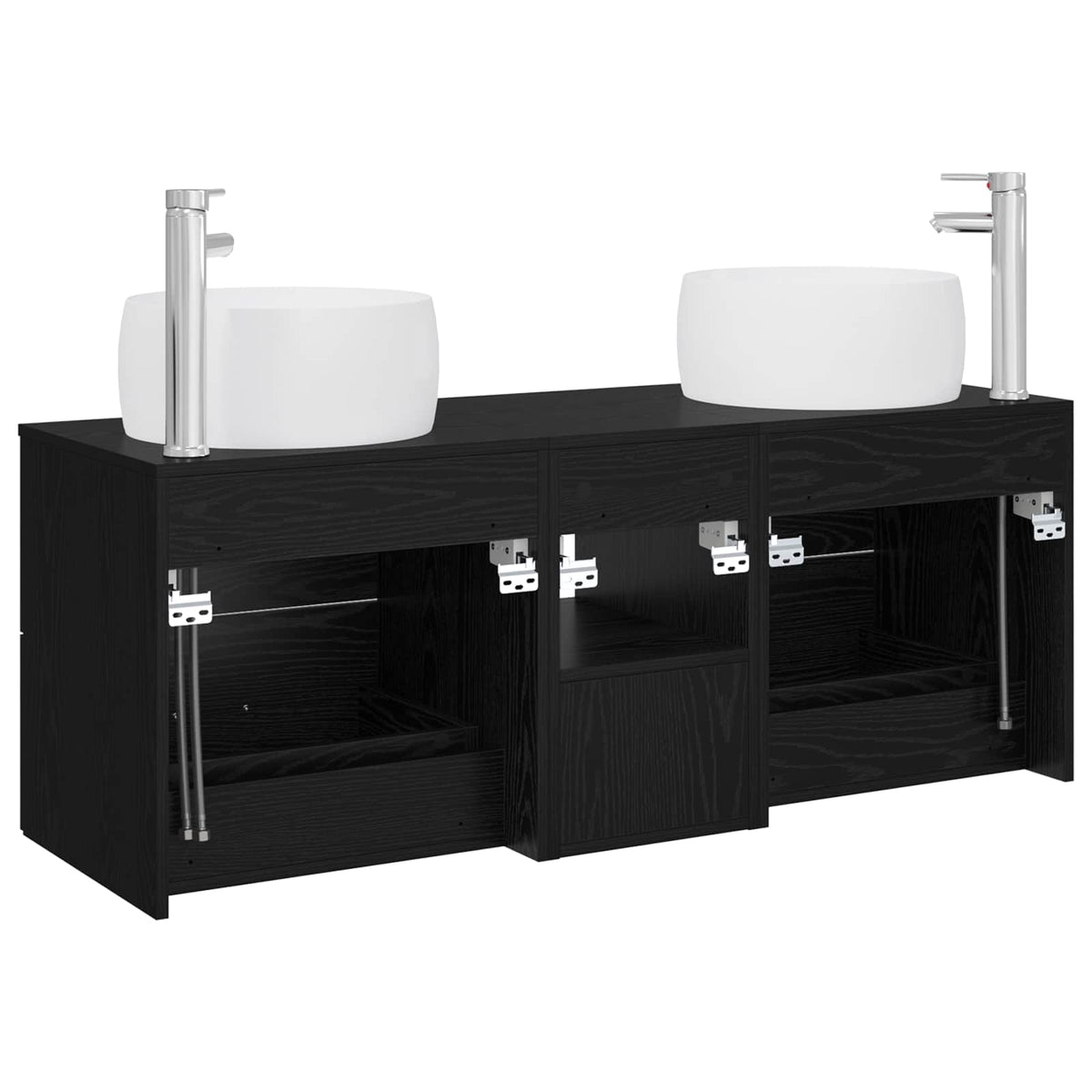 vidaXL Badkamermeubelset 3 st Wit 49,5 x 44,5 x 66 cm Bewerkt hout