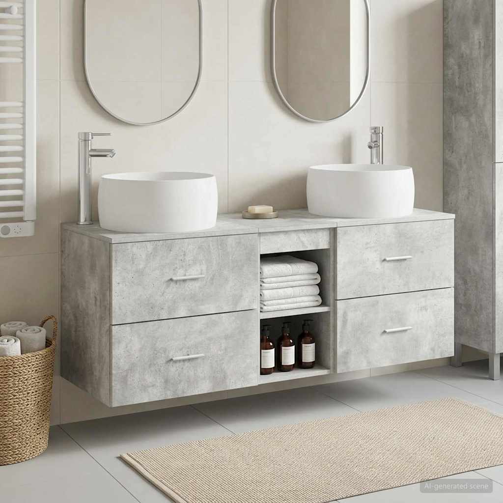 vidaXL Badkamermeubelset 3 st Wit 49,5 x 44,5 x 66 cm Bewerkt hout