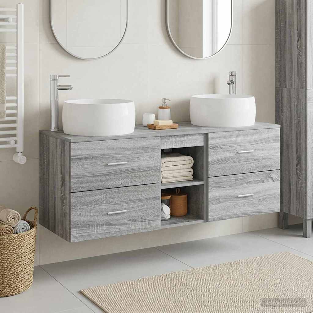 vidaXL Badkamermeubelset 3 st Wit 49,5 x 44,5 x 66 cm Bewerkt hout