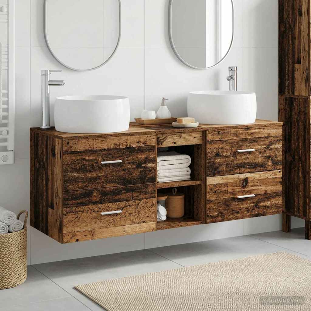 vidaXL Badkamermeubelset 3 st Wit 49,5 x 44,5 x 66 cm Bewerkt hout