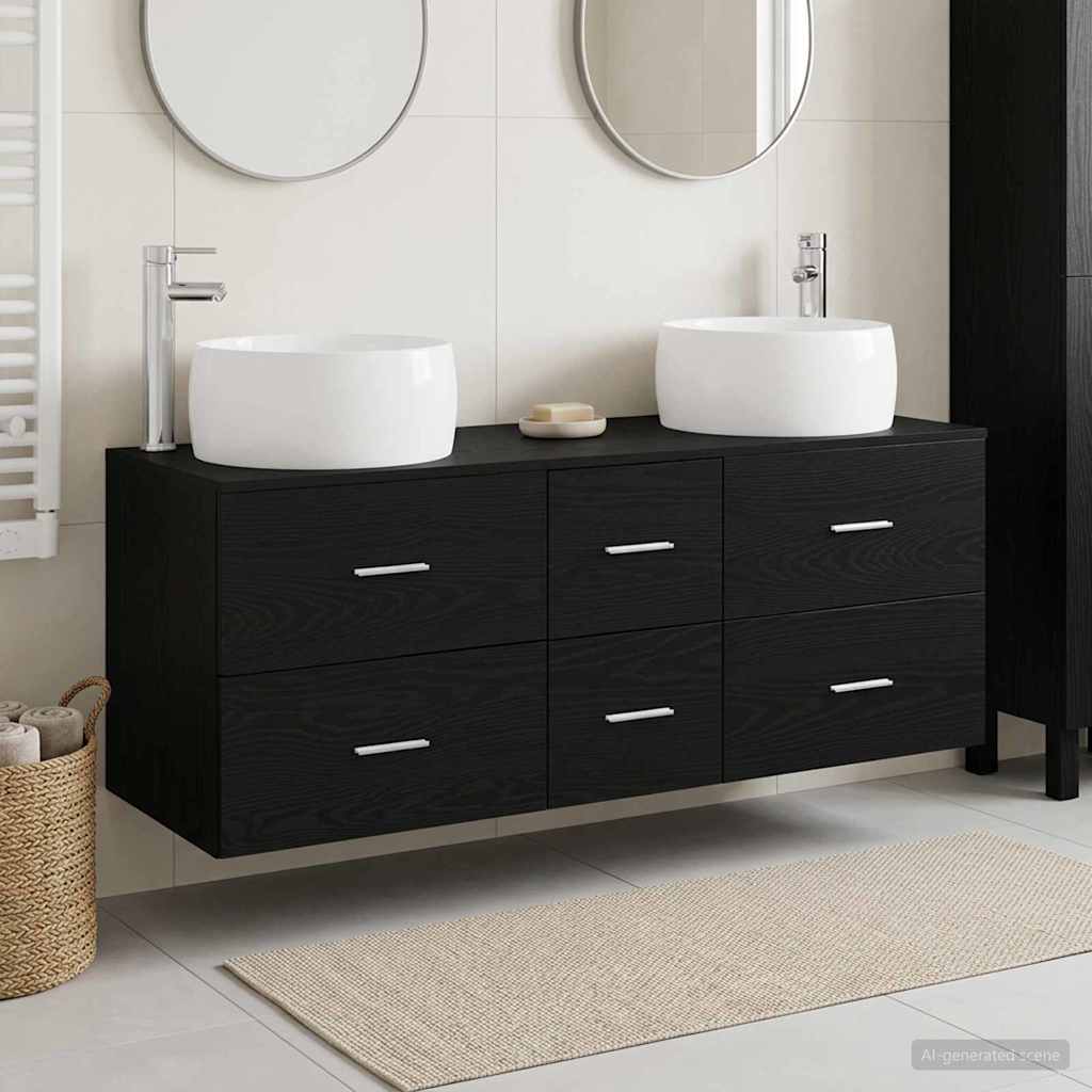 vidaXL Badkamermeubelset 3 st Wit 49,5 x 44,5 x 66 cm Bewerkt hout