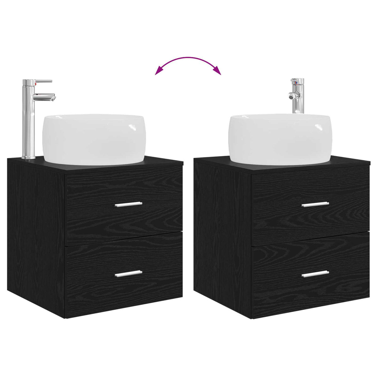 vidaXL Badkamermeubelset 3 st Wit 49,5 x 44,5 x 66 cm Bewerkt hout